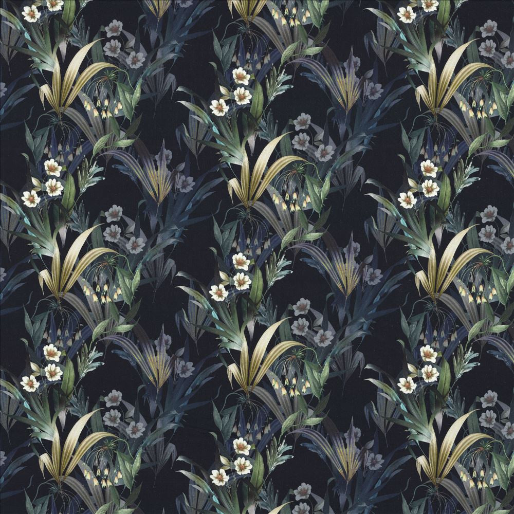 Bloomfield Midnight  by Kasmir Designer Fabric 1463 100% Cotton
 SPAIN 14,000 Martindale Cycles Horizontal: 25 inches and Vertical: 12 4/8 inches 54  - Swanky Fabrics -