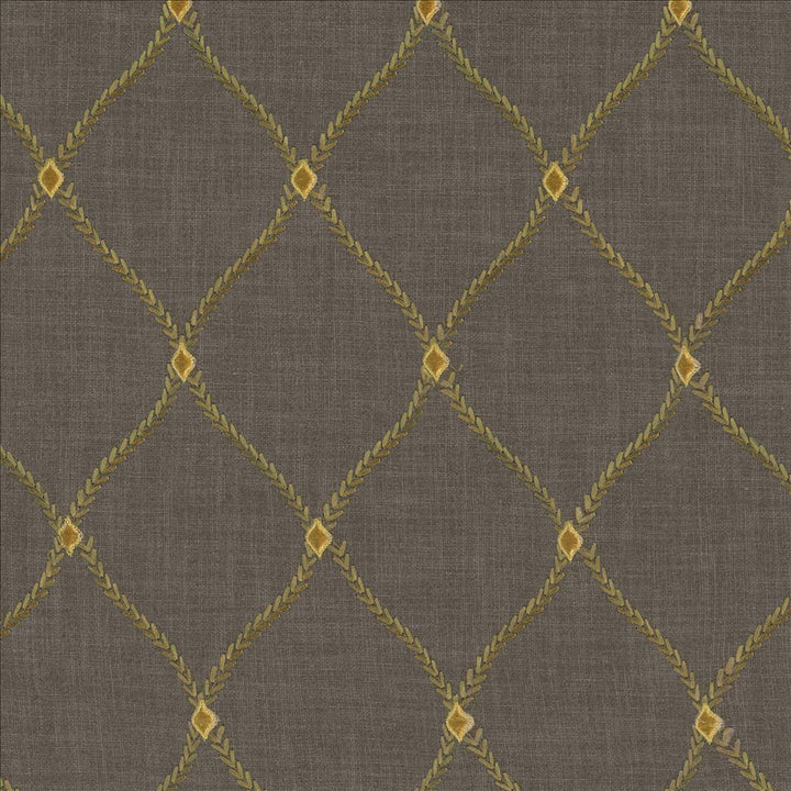 Bluffton Platinum by Kasmir Designer Fabric 1438 100% Polyester Embroidery 100% Rayon INDIA 15,000 Wyzenbeek Double Rubs Horizontal: 4 2/8 inches and Vertical: 6 1/8 inches 51 - 55 - Swanky Fabrics -