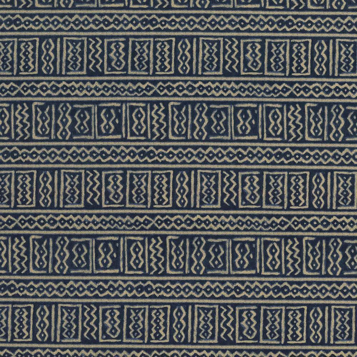 Bogolanfini Indigo by Kasmir Designer Fabric 5065 100% Cotton
 TURKMENISTAN </p><p>Repeat: Horizontal: 13 4/8 inches and Vertical: 13 4/8 inches 54 - 55 - Swanky Fabrics -