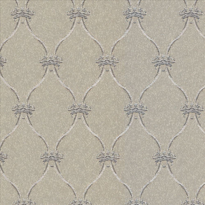 Boheme Silver by Kasmir Designer Fabric 5100 100% Polyester TAIWAN 15,000 Wyzenbeek Double Rubs Horizontal: 1 3/8 inches and Vertical: 2 2/8 inches 55 - Swanky Fabrics -