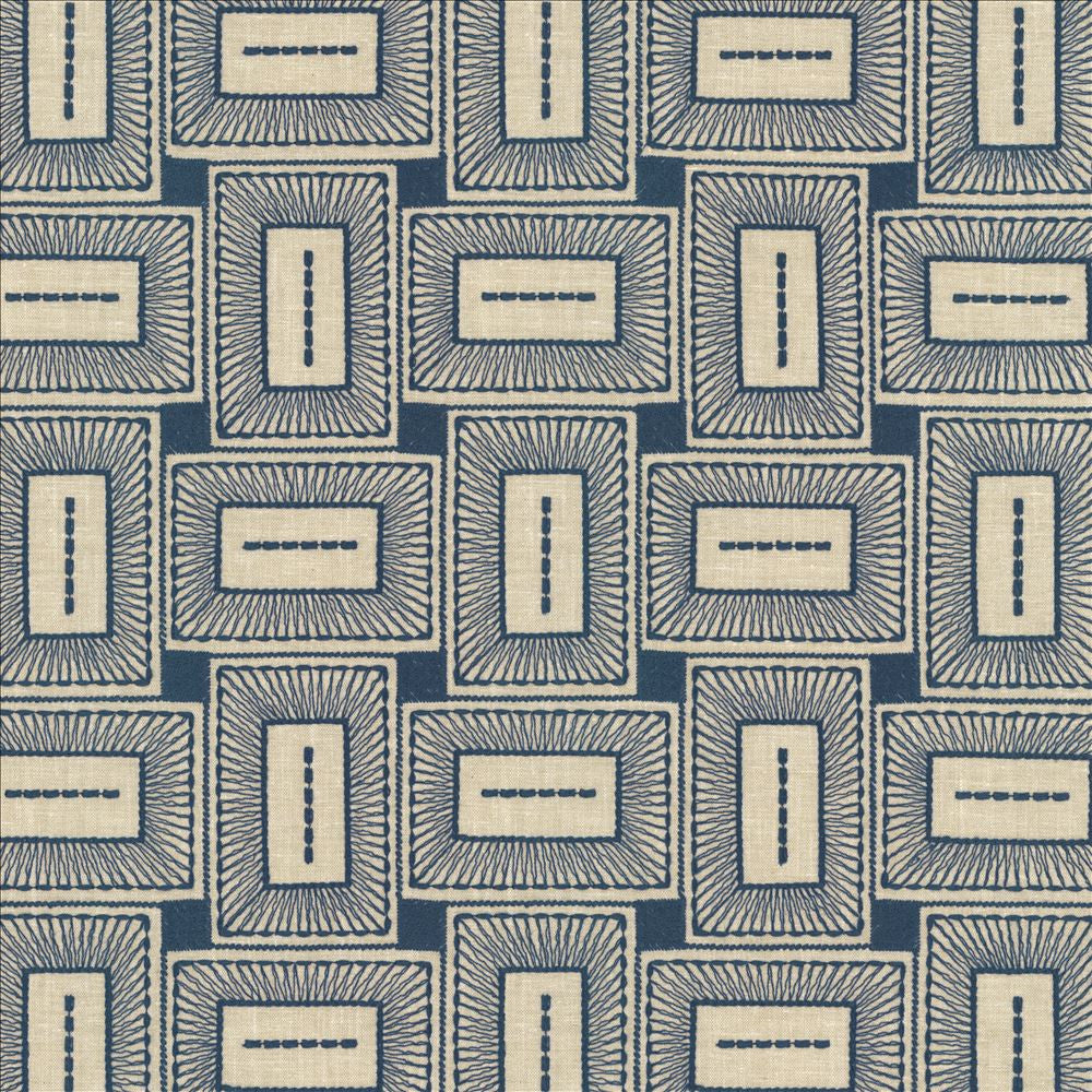 Box Office Navy by Kasmir Designer Fabric 1463 55% Polyester
42% Cotton
3% Linen
 INDIA </p><p>Repeat: Horizontal: 7 2/8 inches and Vertical: 7 6/8 inches 54 - Swanky Fabrics -