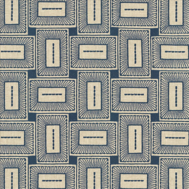 Box Office Navy by Kasmir Designer Fabric 1463 55% Polyester
42% Cotton
3% Linen
 INDIA </p><p>Repeat: Horizontal: 7 2/8 inches and Vertical: 7 6/8 inches 54 - Swanky Fabrics -