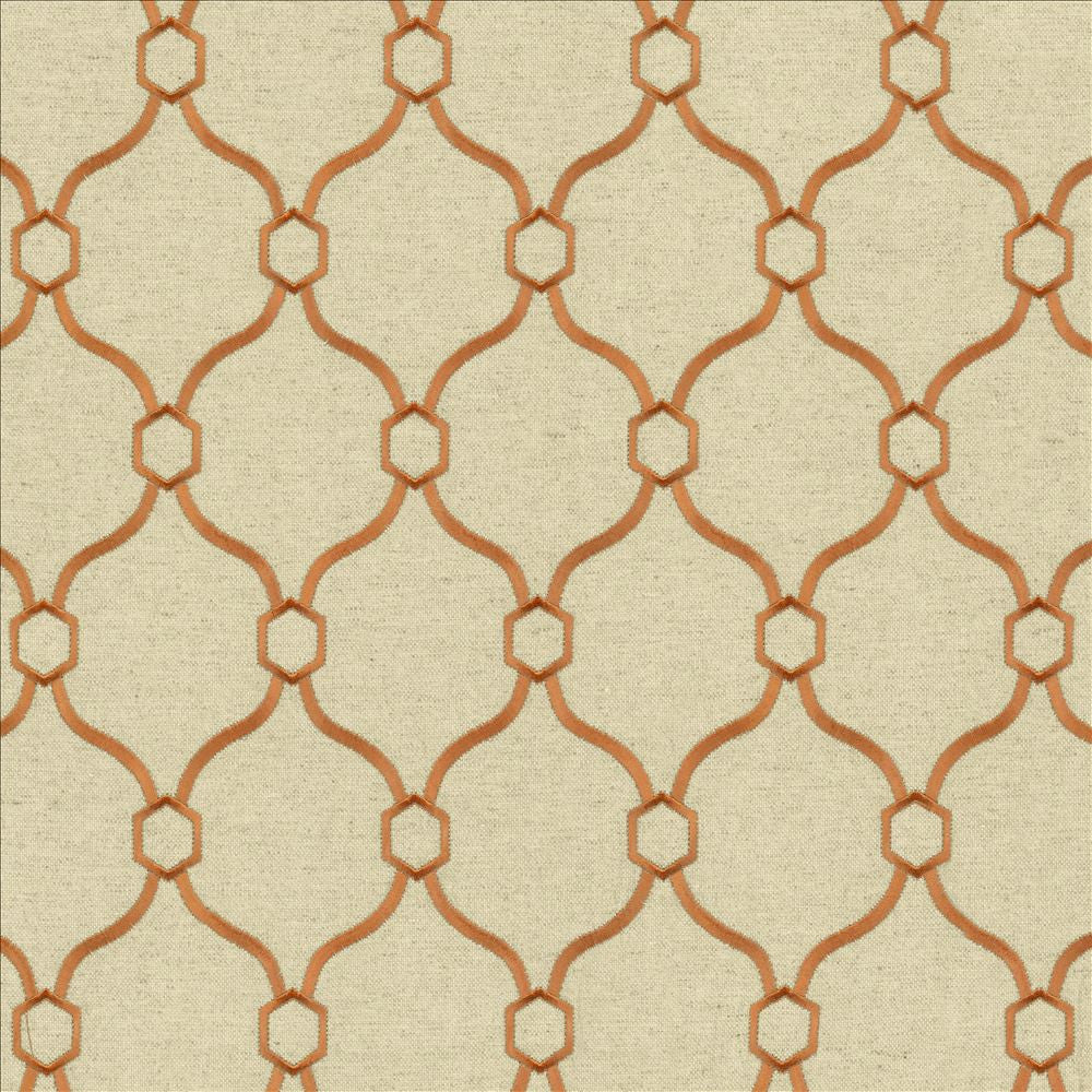 Braxton Copper by Kasmir Designer Fabric See sample 32% Viscose
30% Polyester
26% Linen
12% Rayon
 CHINA 60,000 Wyzenbeek Double Rubs </p><p>Repeat: Horizontal: 3 6/8 inches and Vertical: 5 inches 54 - Swanky Fabrics -
