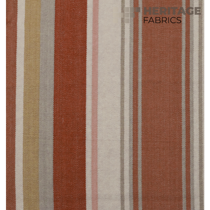 Bridgewater Persimmon by Heritage Designer Fabric - 100% Cotton India 30,000 Horizontal: 13.5" and Vertical: N/A 54" - Swanky Fabrics -