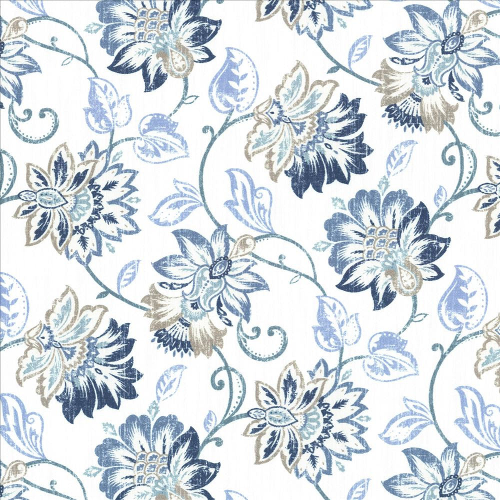 Brookmere Blue by Kasmir Designer Fabric 5081 100% Cotton
 INDIA </p><p>Repeat: Horizontal: 18 inches and Vertical: 18 2/8 inches 54 - Swanky Fabrics -