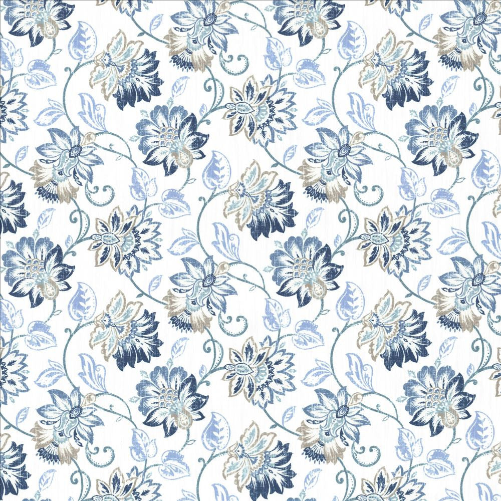 Brookmere Blue by Kasmir Designer Fabric 5081 100% Cotton
 INDIA 3,000 Wyzenbeek Double Rubs </p><p>Repeat: Horizontal: 18 inches and Vertical: 18 2/8 inches 54 - Swanky Fabrics -