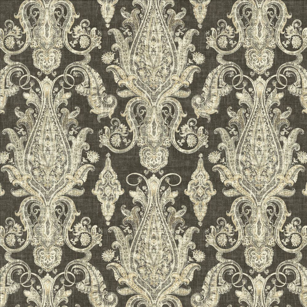 Buta Peppercorn by Kasmir Designer Fabric 5141 55% Linen 45% Rayon USA 15,000 Wyzenbeek Double Rubs Horizontal: 27 inches and Vertical: 25 2/8 inches 54 - Swanky Fabrics -