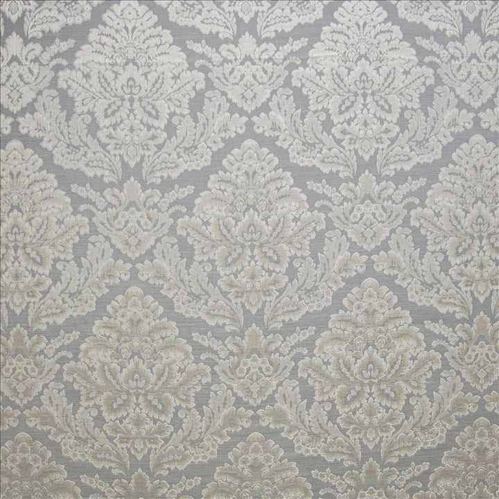 Callie Silver by Kasmir Designer Fabric 5141 67% Polyester
33% Cotton
 INDIA 50,000 Wyzenbeek Double Rubs </p><p>Repeat: Horizontal: 13 6/8 inches and Vertical: 17 4/8 inches 55 - Swanky Fabrics -