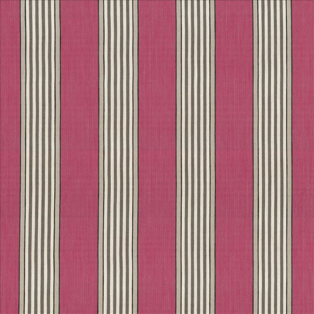 Carnegie Stripe Berry by Kasmir Designer Fabric 1446 42% Viscose 40% Polyester 18% Linen CHINA 30,000 Martindale Cycles Horizontal: 7 inches and Vertical: 0 Inches 57 - Swanky Fabrics -