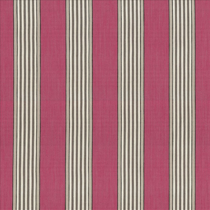 Carnegie Stripe Berry by Kasmir Designer Fabric 1446 42% Viscose
40% Polyester
18% Linen
 CHINA </p><p>Repeat: Horizontal: 7 inches and Vertical: N/A 57 - Swanky Fabrics -