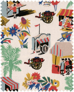 Mind The Gap Fabric CARRETTO DEL CIBO Taupe Embroidered Fabric (FB00149)