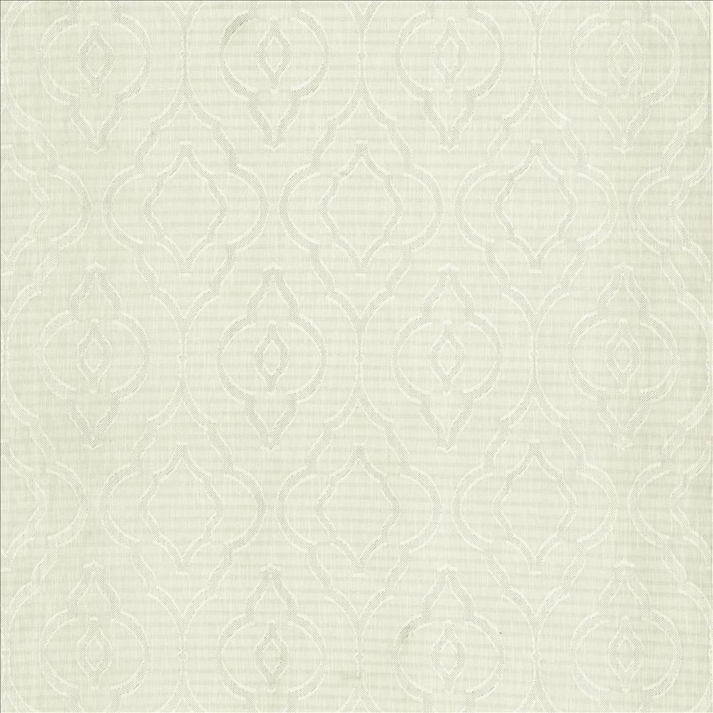 Cassius White  by Kasmir Designer Fabric 5157 100% Polyester
 CHINA Not Tested Horizontal: 9 inches and Vertical: 15 inches 118  - Swanky Fabrics -