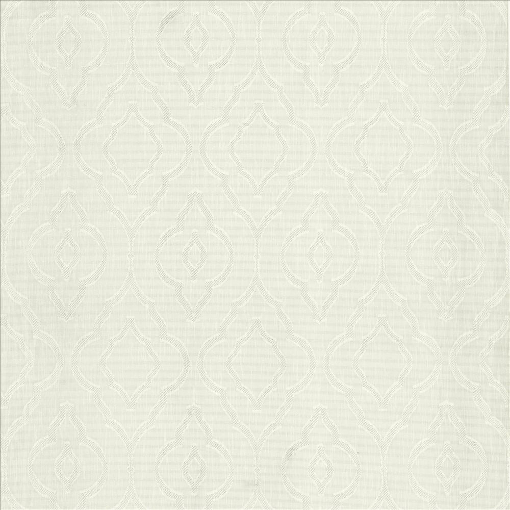 Cassius White by Kasmir Designer Fabric 5157 100% Polyester CHINA Not Tested Horizontal: 9 inches and Vertical: 15 inches 118 - Swanky Fabrics -
