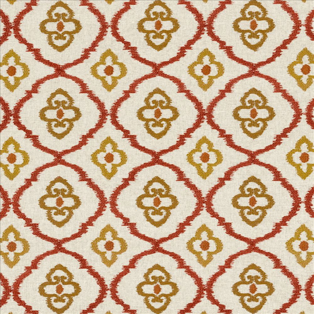 Catania Russet by Kasmir Designer Fabric 1450 75% Viscose 25% Linen INDIA 25,000 Wyzenbeek Double Rubs Horizontal: 9 7/8 inches and Vertical: 9 4/8 inches 54 - Swanky Fabrics -