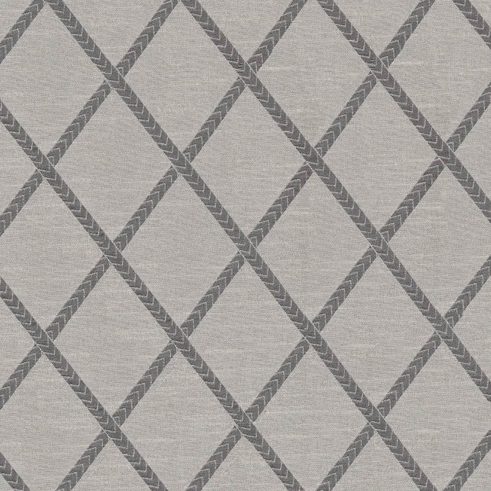Chambers Trellis Platinum by Kasmir Designer Fabric 1412 100% Polyester CHINA Not Tested Horizontal: 3 6/8 inches and Vertical: 5 2/8 inches 61 - 62 - Swanky Fabrics -