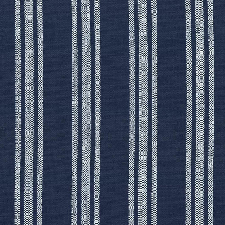 Chastain Stripe Marine by Kasmir Designer Fabric 1436 80% Cotton 20% Polyester USA 12,000 Wyzenbeek Double Rubs Horizontal: 5 2/8 inches and Vertical: 0 Inches 54 - 57 - Swanky Fabrics -