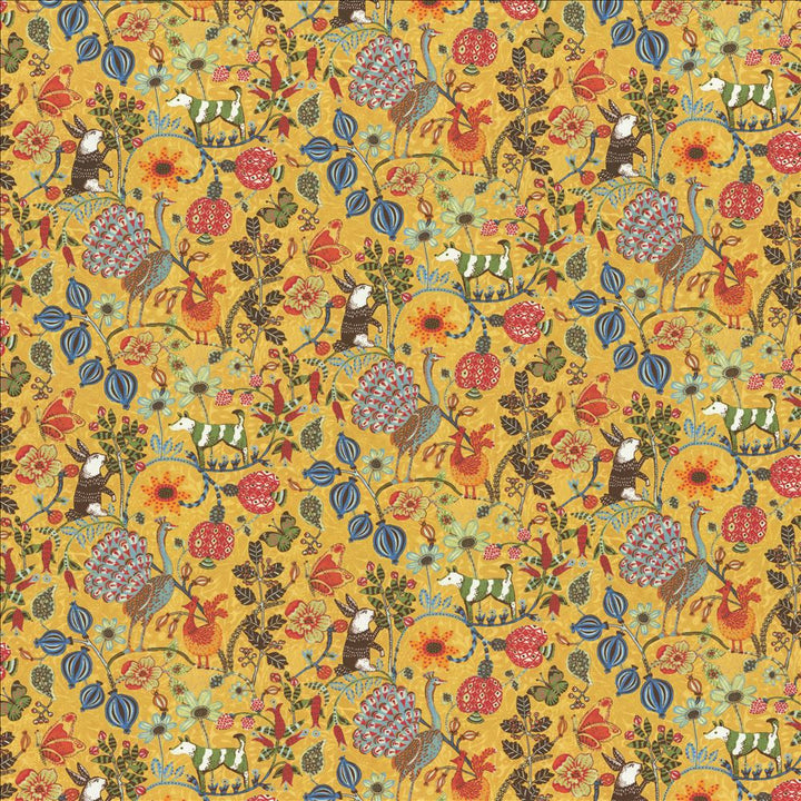 Chessford Gold by Kasmir Designer Fabric 1468 100% Cotton
 INDIA </p><p>Repeat: Horizontal: 27 3/8 inches and Vertical: 16 5/8 inches 54 - Swanky Fabrics -