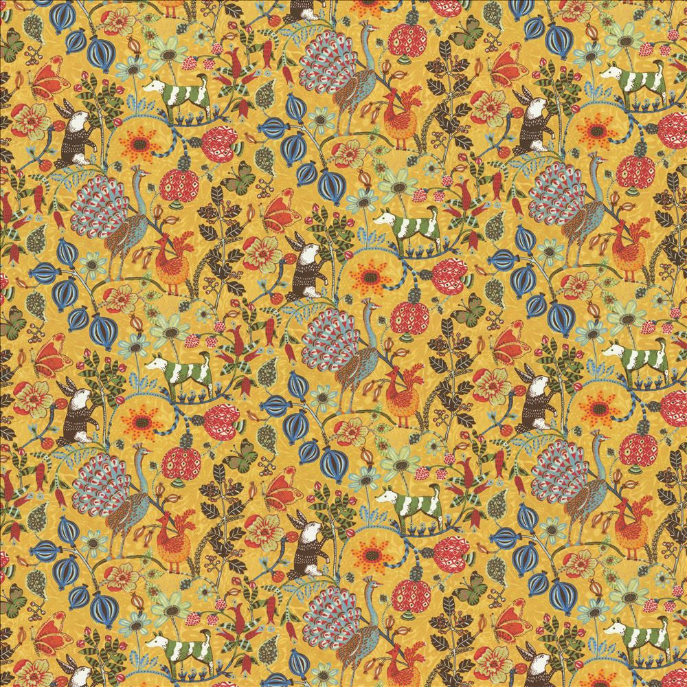 Chessford Gold by Kasmir Designer Fabric 1468 100% Cotton
 INDIA </p><p>Repeat: Horizontal: 27 3/8 inches and Vertical: 16 5/8 inches 54 - Swanky Fabrics -