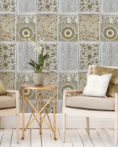 Mind The Gap Wallpaper CHINESE PATTERN Brown Premium Wallpaper (WP20052)