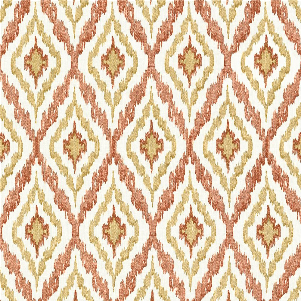 City Dreams Coral by Kasmir Designer Fabric 1450 73% Polyester
27% Cotton
 INDIA 30,000 Wyzenbeek Double Rubs </p><p>Repeat: Horizontal: 4 2/8 inches and Vertical: 9 2/8 inches 51 - Swanky Fabrics -
