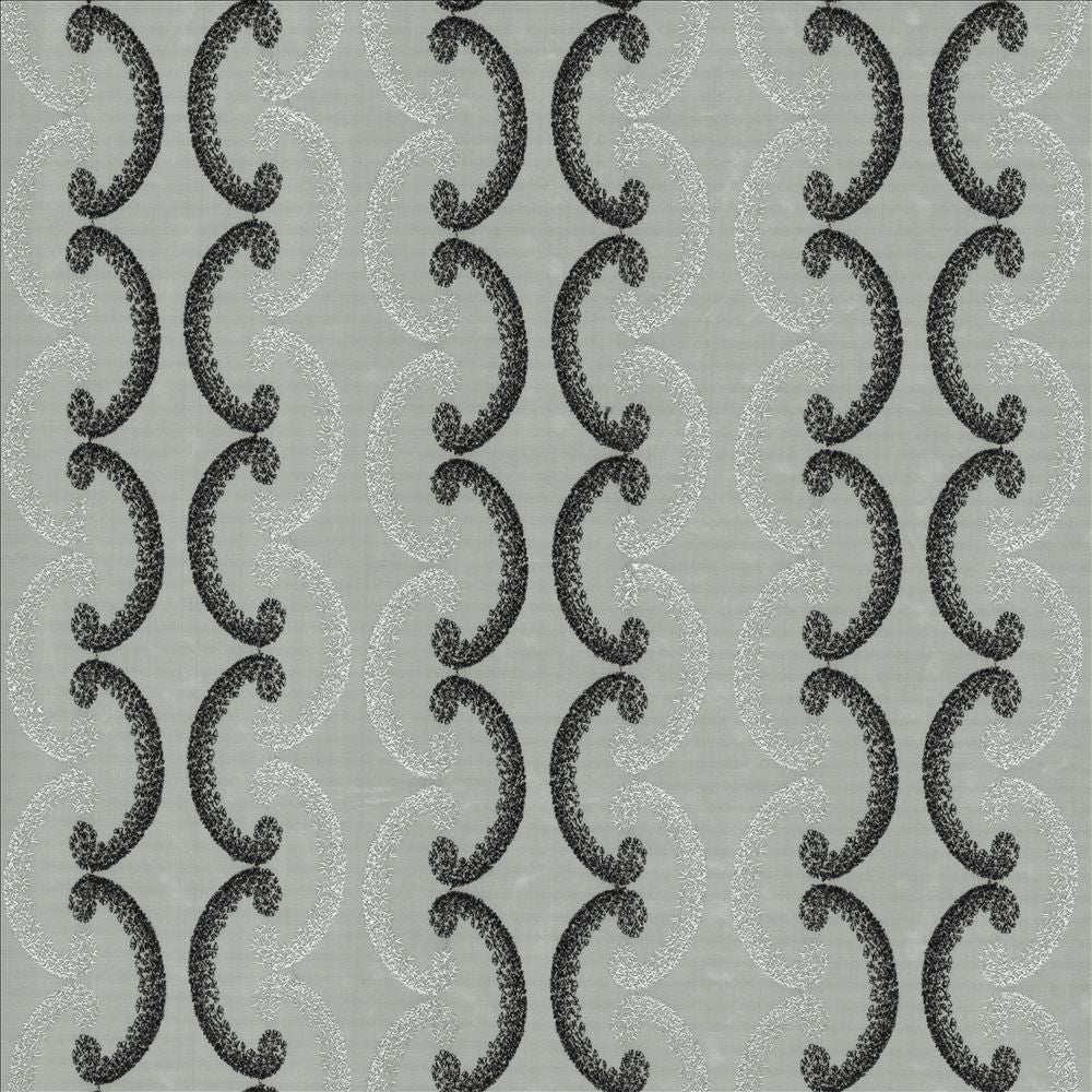 City Rhythm Thunderstorm by Kasmir Designer Fabric 5077 100% Polyester Embroidery 100% Polyester CHINA Not Tested Horizontal: 11 inches and Vertical: 6 inches 116 - Swanky Fabrics -