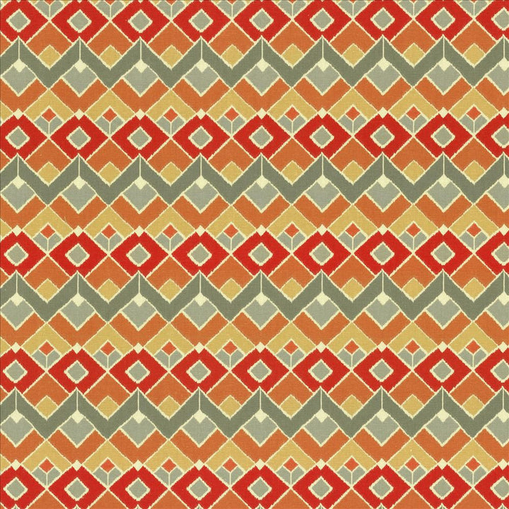 Clooney Blaze by Kasmir Designer Fabric 5086 100% Cotton
 TURKMENISTAN </p><p>Repeat: Horizontal: 2 4/8 inches and Vertical: 4 4/8 inches 54 - 55 - Swanky Fabrics -