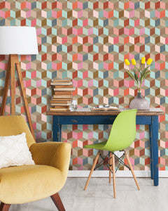 Mind The Gap Wallpaper COLOURED GEOMETRY Premium Wallpaper (WP20004)