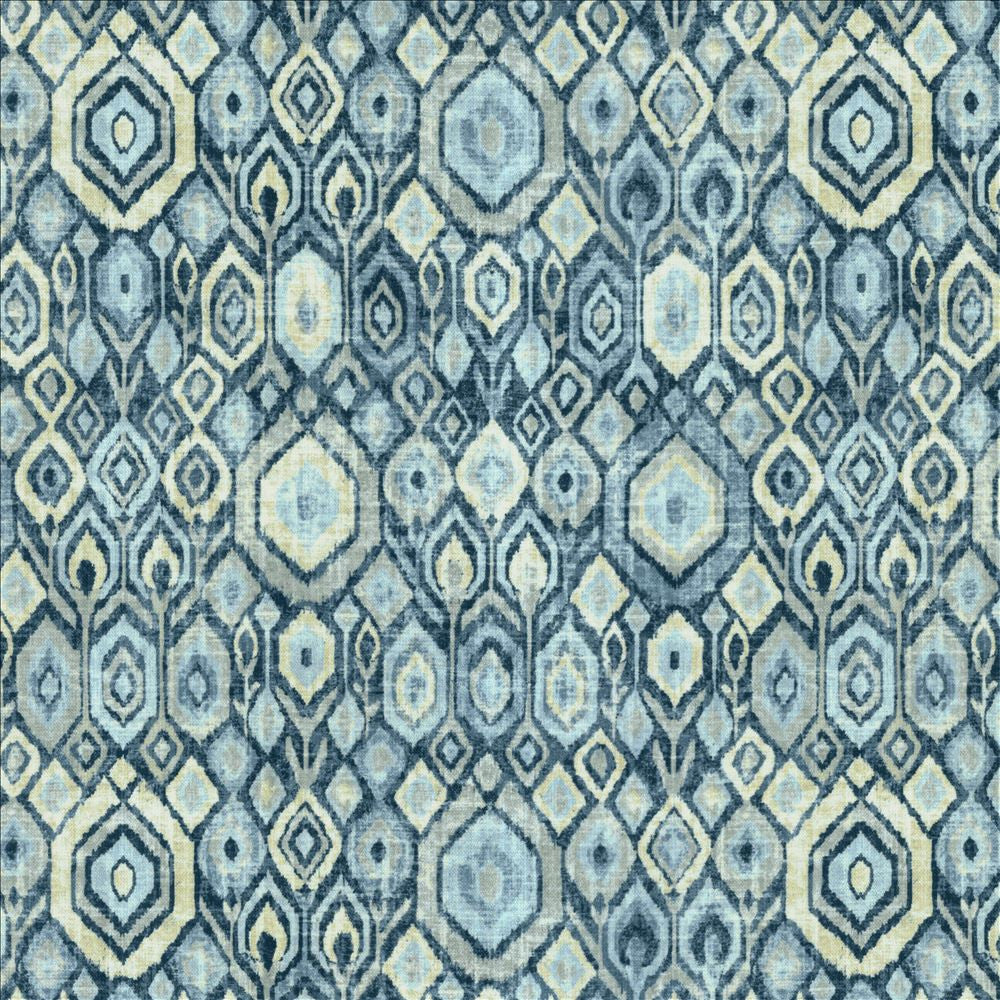 Contemplation Indigo by Kasmir Designer Fabric See sample 100% Polyester
 CHINA 15,000 Wyzenbeek Double Rubs </p><p>Repeat: Horizontal: 6 2/8 inches and Vertical: 13 inches 55 - Swanky Fabrics -