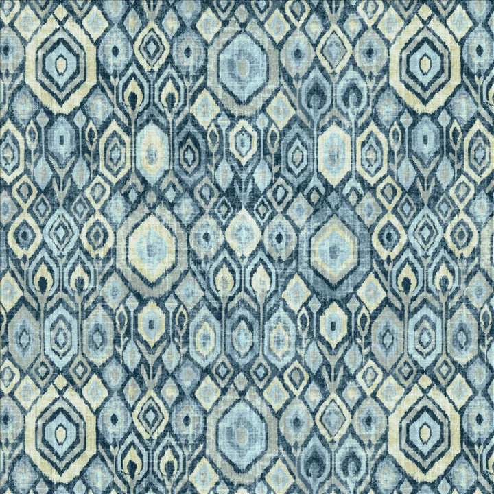 Contemplation Indigo by Kasmir Designer Fabric 5145 100% Polyester
 CHINA </p><p>Repeat: Horizontal: 6 2/8 inches and Vertical: 13 inches 55 - Swanky Fabrics -