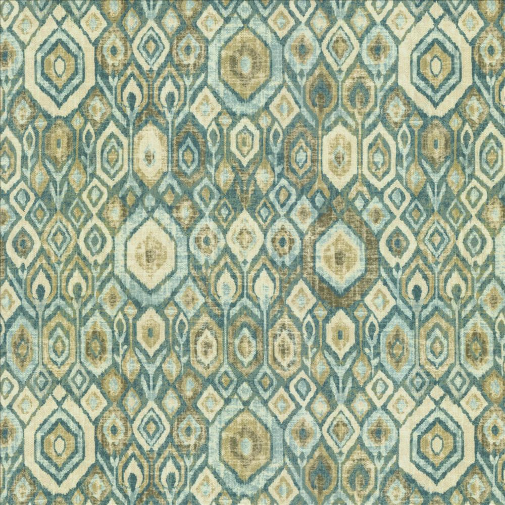Contemplation Teal by Kasmir Designer Fabric See sample 100% Polyester
 CHINA 15,000 Wyzenbeek Double Rubs </p><p>Repeat: Horizontal: 6 2/8 inches and Vertical: 13 inches 55 - Swanky Fabrics -