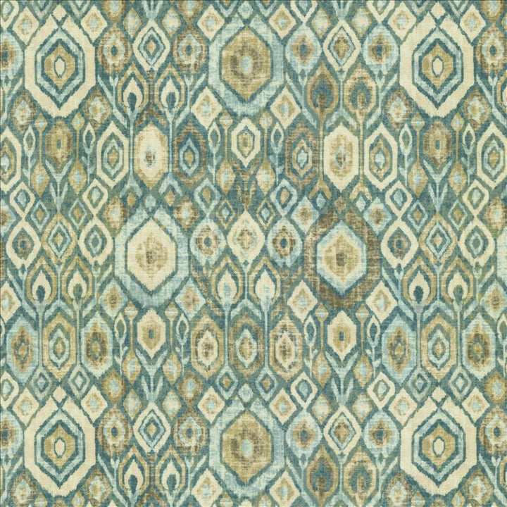 Contemplation Teal by Kasmir Designer Fabric See sample 100% Polyester
 CHINA 15,000 Wyzenbeek Double Rubs </p><p>Repeat: Horizontal: 6 2/8 inches and Vertical: 13 inches 55 - Swanky Fabrics -