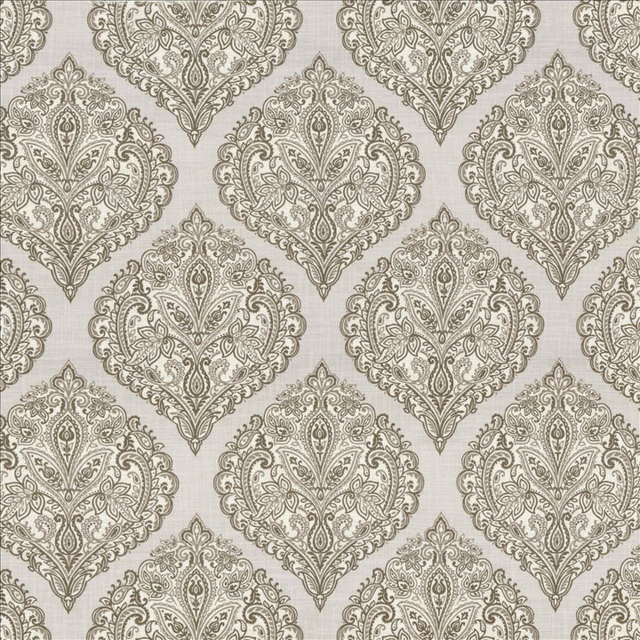 Copa Damask Smoke by Kasmir Designer Fabric 5062 55% Linen
45% Rayon
 CHINA </p><p>Repeat: Horizontal: 14 3/8 inches and Vertical: 14 5/8 inches 54 - 55 - Swanky Fabrics -