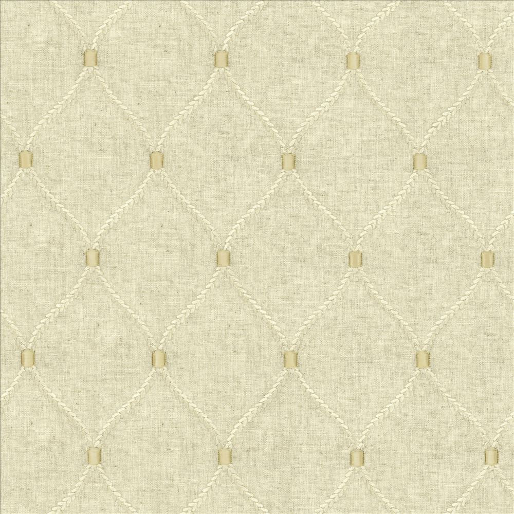 Corset Flax by Kasmir Designer Fabric 1450 70% Rayon 30% Linen INDIA 51,000 Wyzenbeek Double Rubs Horizontal: 4 2/8 inches and Vertical: 6 2/8 inches 54 - Swanky Fabrics -