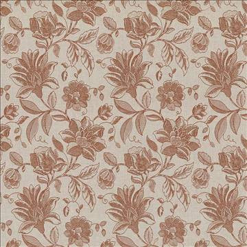 Coventry Floral Paprika by Kasmir Designer Fabric 5070 82% Polyester 18% Cotton INDIA 13,000 Martindale Cycles H: 13 4/8 inches, V: 19 4/8 inches 54 - 56 - Swanky Fabrics - Kasmir