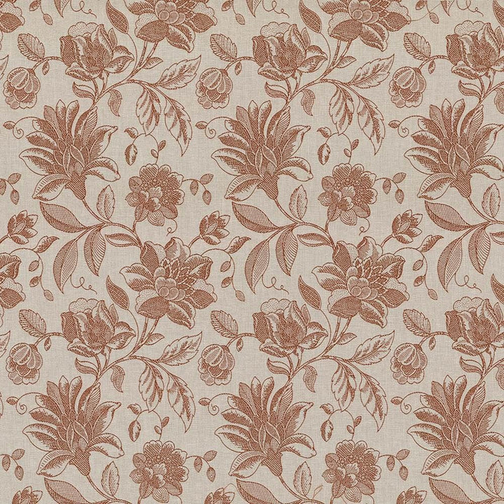 Coventry Floral Paprika by Kasmir Designer Fabric 5070 82% Polyester
18% Cotton
 INDIA </p><p>Repeat: Horizontal: 13 4/8 inches and Vertical: 19 4/8 inches 54 - 56 - Swanky Fabrics -