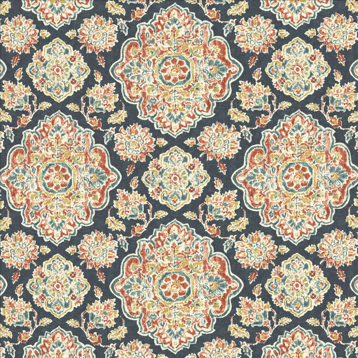 Cowan Court Blue by Kasmir Designer Fabric 1458 70% Viscose
30% Linen
 SPAIN 30,000 Wyzenbeek Double Rubs </p><p>Repeat: Horizontal: 27 inches and Vertical: 27 inches 54 - Swanky Fabrics -