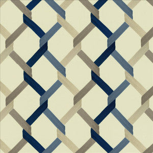 Crosswise Navy by Kasmir Designer Fabric