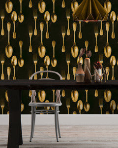 Mind The Gap Wallpaper CUTLERY Brass (WP20246)