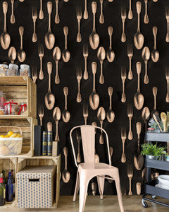 Mind The Gap Wallpaper CUTLERY Copper (WP20247)
