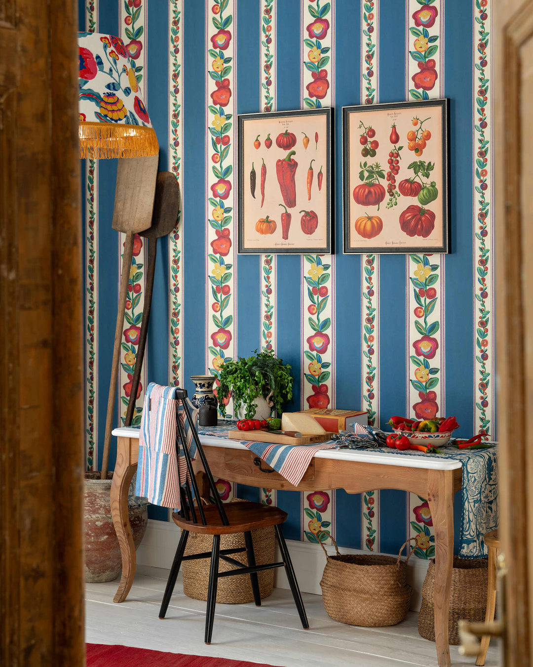 DAINTY FLOWERING Azure Wallpaper (WP20938) by Mind The Gap | WP20938 | TRANSYLVANIAN RHAPSODY | 1 roll x 52 x 900 cm / 20.47 x 354.33 in | 0.52m / 20.5in | 9m / 354in | 4.68sqm / 50sq ft | L70xm / L27.5in | Blue, Green, Red | Non-woven Textured | Paste the wall | 1 roll in a box | Fabric Carolina | https://www.fabriccarolina.com/
