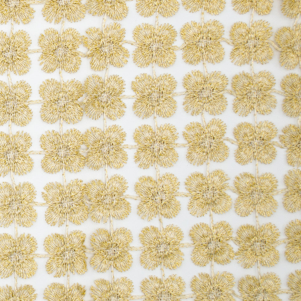 Daphne Gold by Europatex Designer Fabric Daphne & Twinkle 100% Polyester 01.00" H, 01.00" V 110.00 inches - Swanky Fabrics -