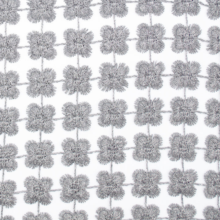 Daphne Silver by Europatex Designer Fabric Daphne & Twinkle 100% Polyester 01.00" H, 01.00" V 110.00 inches - Swanky Fabrics -