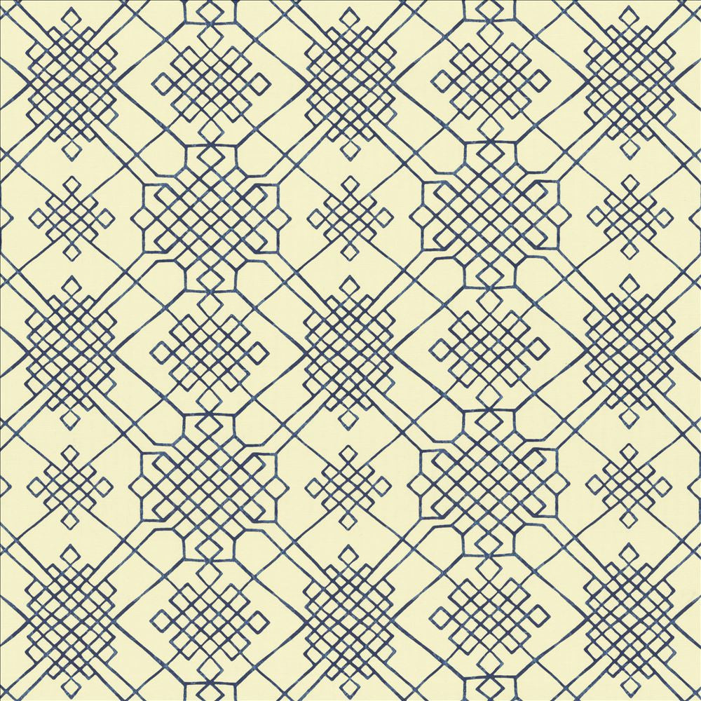 Dara Indigo by Kasmir Designer Fabric 5154 55% Linen
45% Cotton
 CHINA </p><p>Repeat: Horizontal: 13 4/8 inches and Vertical: 13 4/8 inches 54 - Swanky Fabrics -