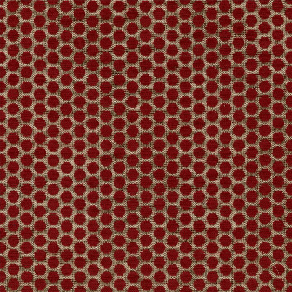 Delightful Dots Lipstick by Kasmir Designer Fabric 1440 42% Acrylic 33% Polyester 25% Cotton TURKEY 31,000 Martindale Cycles Horizontal: 1 inches and Vertical: 5/8 inches 54 - Swanky Fabrics -