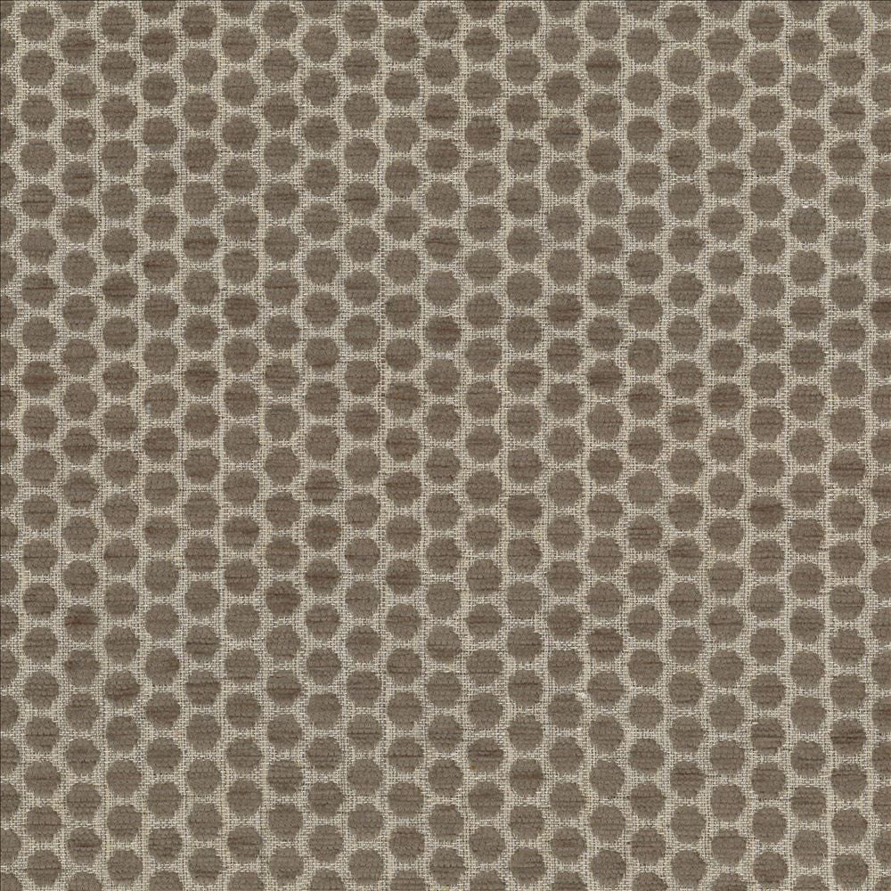Delightful Dots Truffle  by Kasmir Designer Fabric 1438 42% Acrylic
33% Polyester
25% Cotton
 TURKEY 31,000 Martindale Cycles Horizontal: 1 inches and Vertical: 5/8 inches 54  - Swanky Fabrics -