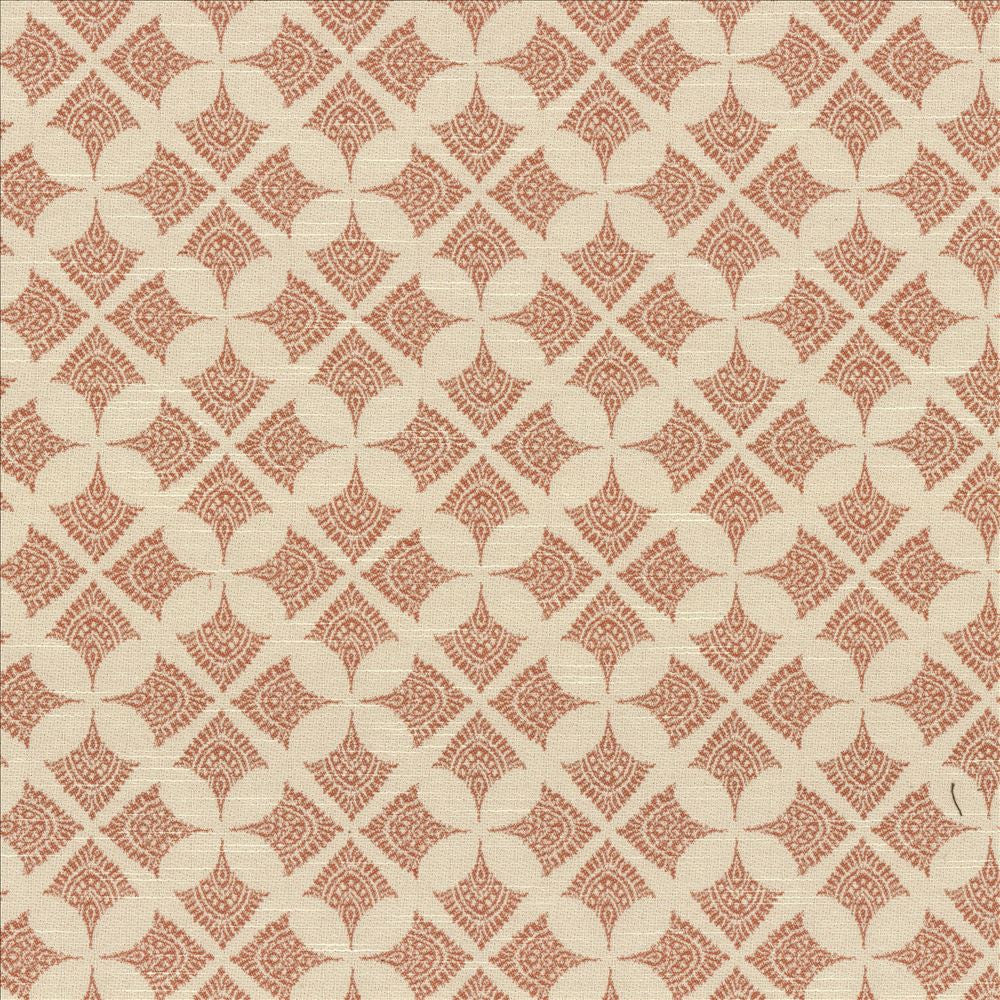 Devi Persimmon by Kasmir Designer Fabric 5087 92% Polyester
8% Cotton
 CHINA </p><p>Repeat: Horizontal: 5 3/8 inches and Vertical: 5 inches 54 - Swanky Fabrics -