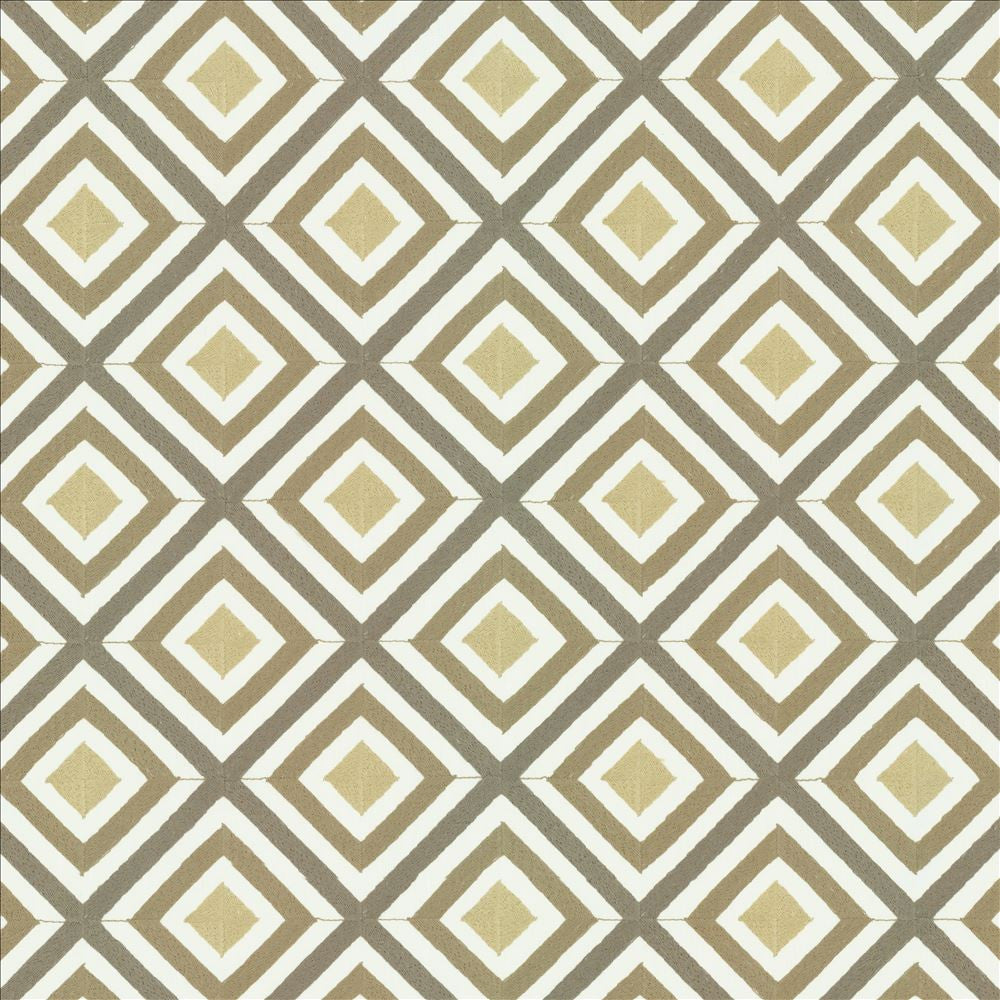 Diamond Lattice Metallic  by Kasmir Designer Fabric 1457 52% Cotton
48% Polyester
 INDIA 30,000 Wyzenbeek Double Rubs Horizontal: 4 5/8 inches and Vertical: 4 5/8 inches 54  - Swanky Fabrics -
