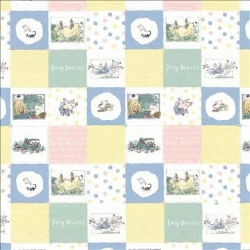 Dirty Beasts Pat Pastel by Kasmir Designer Fabric 1445 100% Cotton TURKEY Not Tested H: 18 1/8 inches, V: 25 2/8 inches 55 - Swanky Fabrics - Kasmir