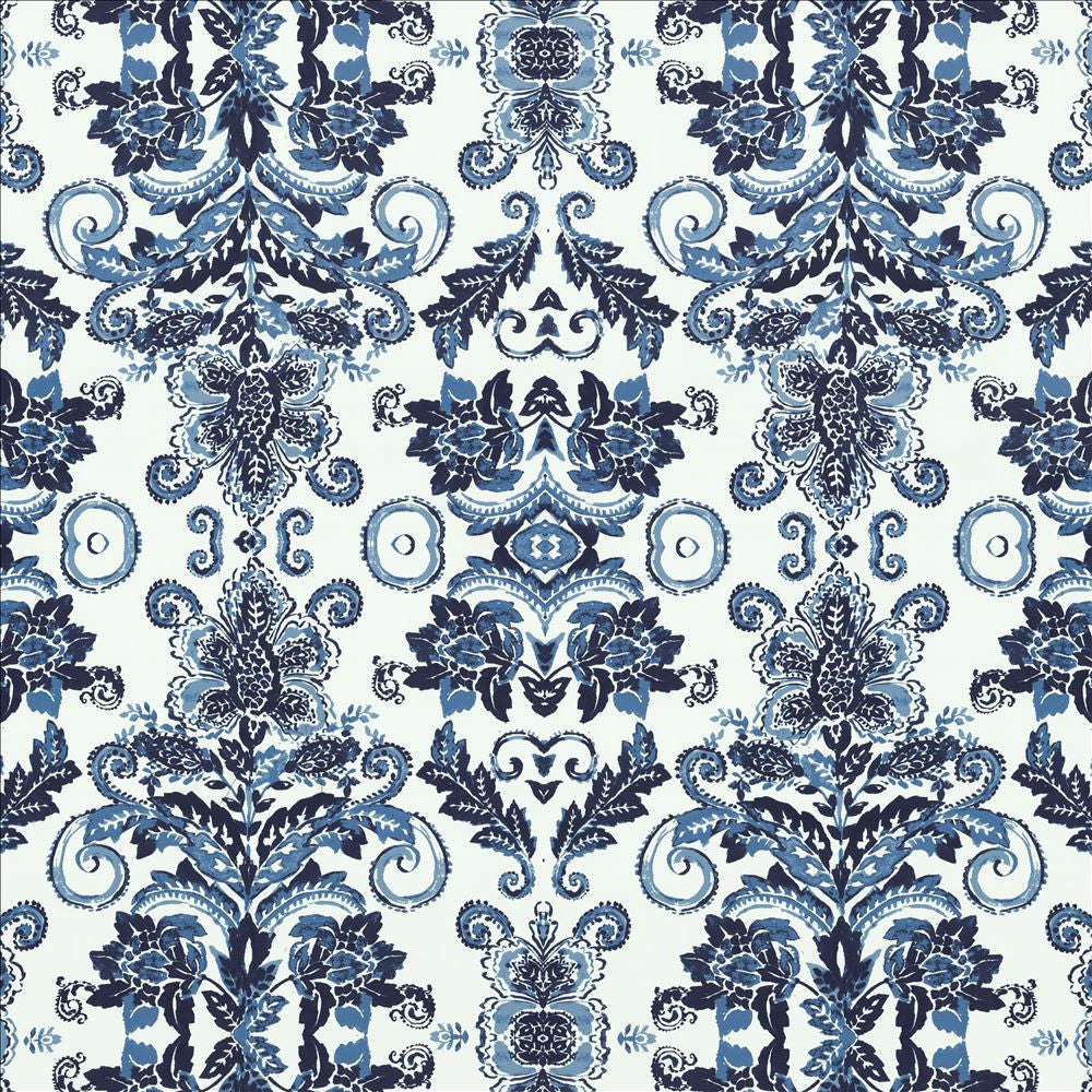 Doncaster Indigo by Kasmir Designer Fabric See sample 100% Cotton
 CHINA 11,500 Wyzenbeek Double Rubs </p><p>Repeat: Horizontal: 48 4/8 inches and Vertical: 46 inches 56 - Swanky Fabrics -