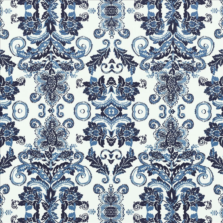 Doncaster Indigo by Kasmir Designer Fabric See sample 100% Cotton
 CHINA 11,500 Wyzenbeek Double Rubs </p><p>Repeat: Horizontal: 48 4/8 inches and Vertical: 46 inches 56 - Swanky Fabrics -